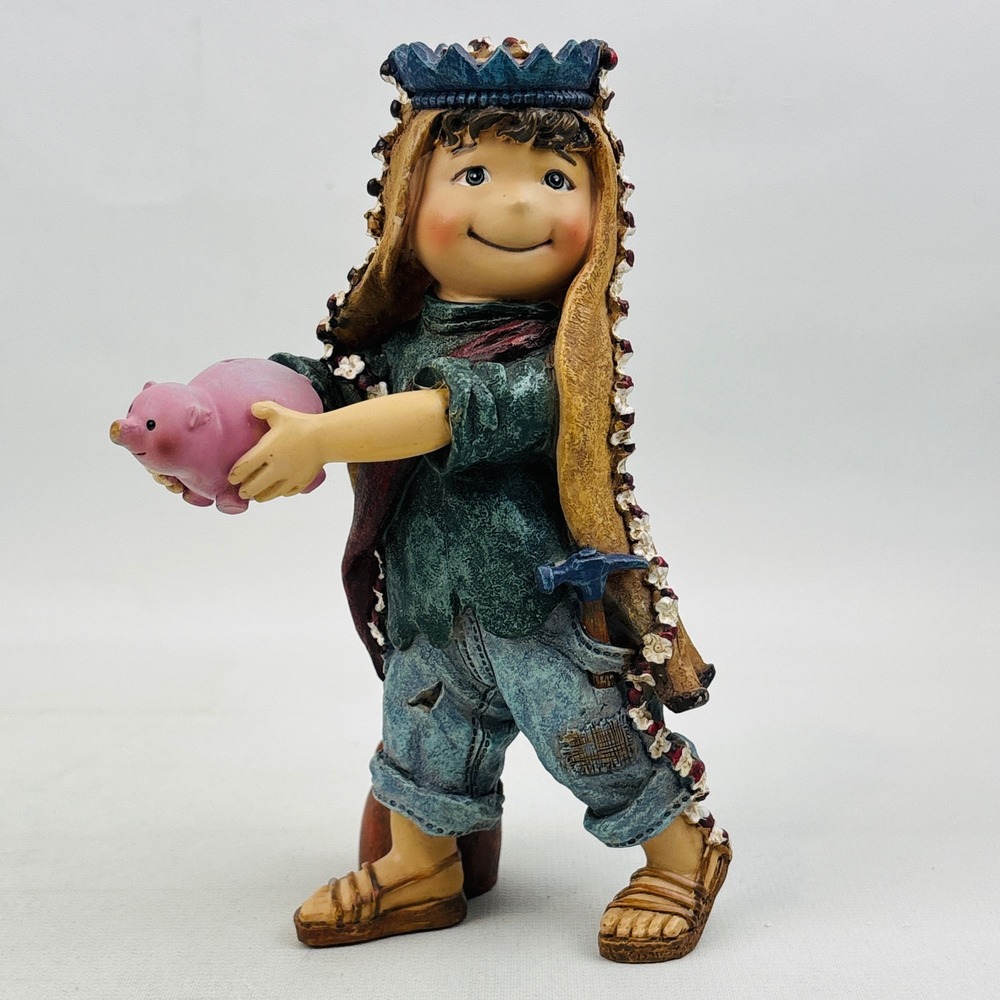Button Jar Kids Christmas Pageant Figure Wise Man Piggy Bank Sandy Tuzinski